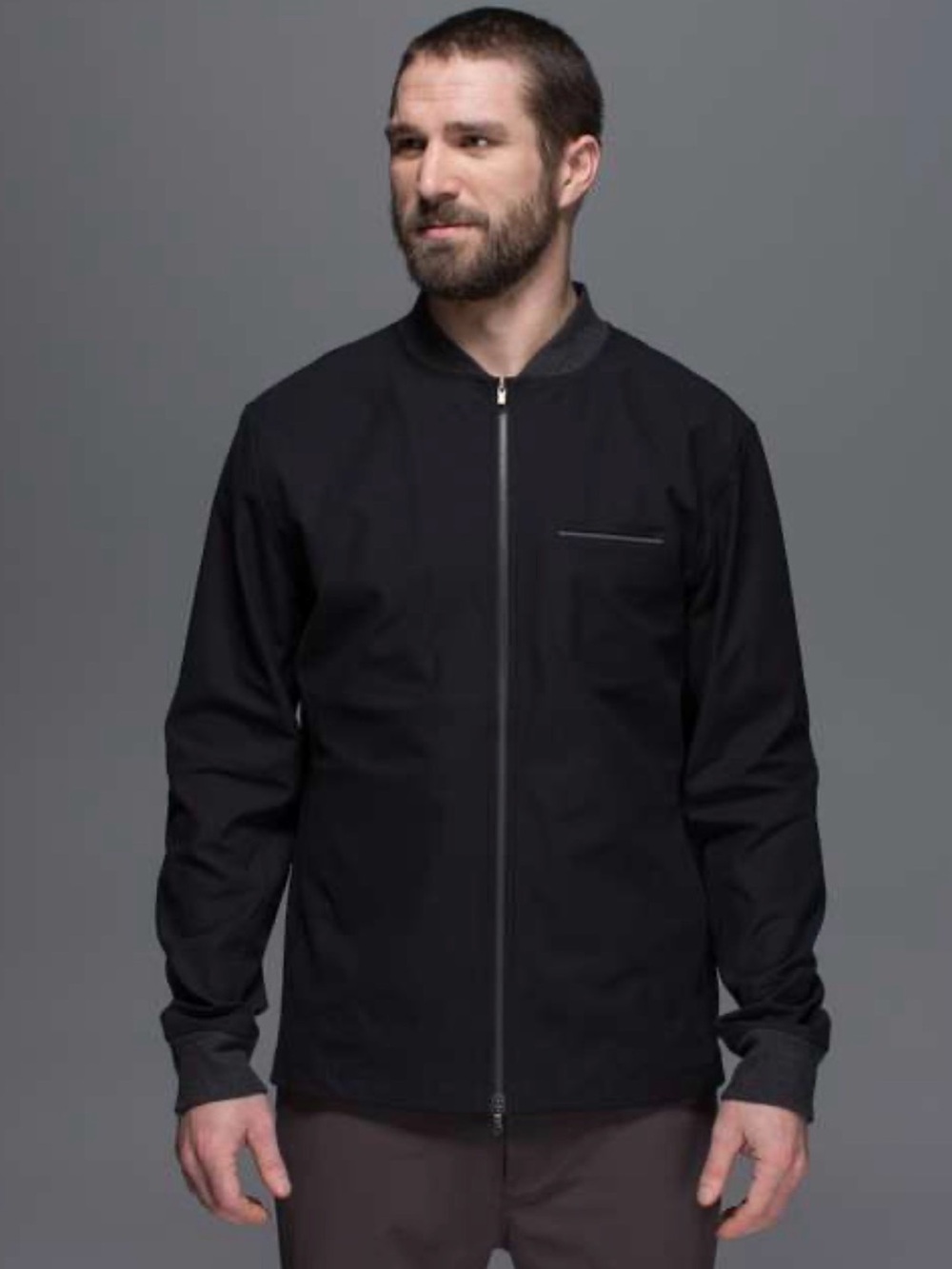 EUC Men's Black Zip-Front Swipe Right Jacket
